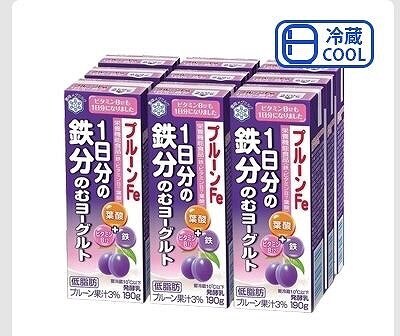 雪印　のむヨーグルトプルーン　Fe　1日分の鉄分　190g×9個