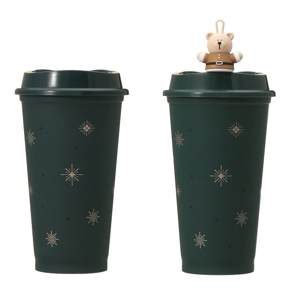 ホリデー2025リユーザブルカップグリーン473ml/ホリデー2025リユーザブルカップ＋ドリンクホールキャップベアリスタサンタセット