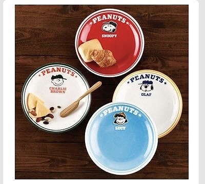 SNOOPY　パスタ・カレー皿　4PC　直径21.5cm　レンジ・食洗機可