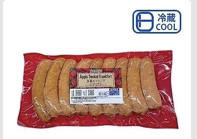 米久　粗挽き　アップルスモークフランク　リンゴ濃縮前果汁　7％相当