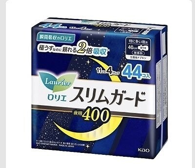 ロリエ　スリムガード　特に多い夜用　40cm　羽つき11個×4パック