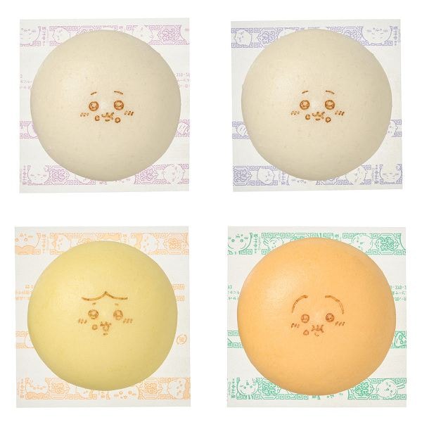 ちいかわのごまあんまん/ちいかわのつぶあんまん/ハチワレのカレーまん/うさぎのピザまん