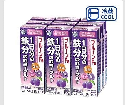 雪印　のむヨーグルトプルーンFe　1日分の鉄分　190g×9個
