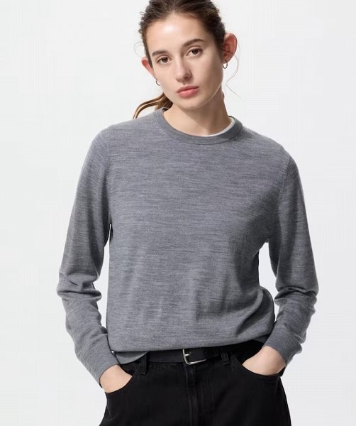 メリノクルーネックセーター