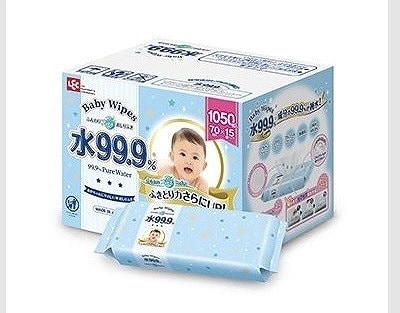 水99.9％　おしりふき　ふんわりプラス　大判サイズ　200mm×180mm 1,050枚