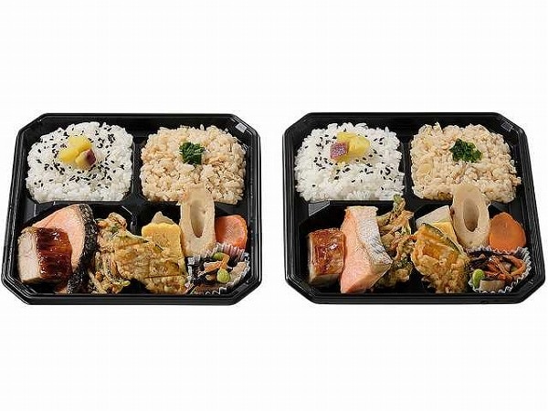 生姜御飯とさつま芋御飯の銀鮭弁当