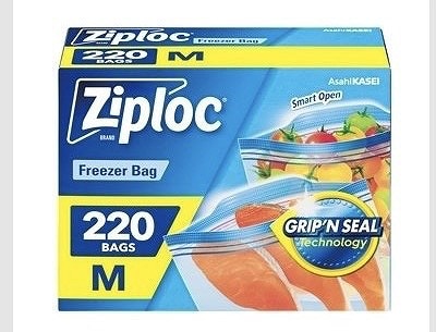 ジップロック　ダブルジッパー　フリーザー用バッグ　Mサイズ　220枚