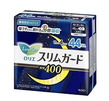 ロリエ　スリムガード　特に多い夜用　40cm　羽つき　11個×4パック