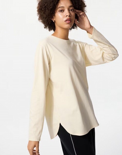 ソフトコットンラウンドヘムT/長袖