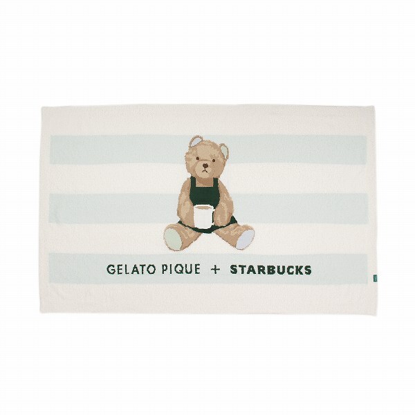 gelato pique パウダーベアジャガードボーダーブランケット ミントグリーン