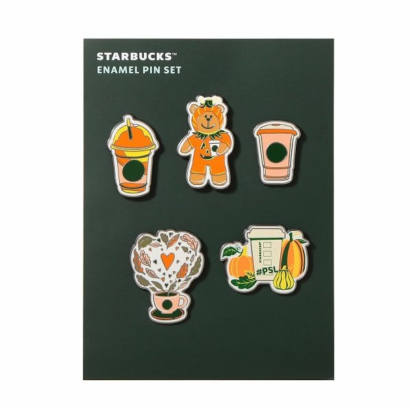 ピンバッジセットベアリスタパンプキンスパイスラテ