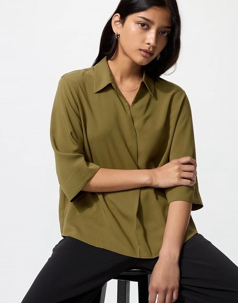 レーヨンスキッパーブラウス/7分袖