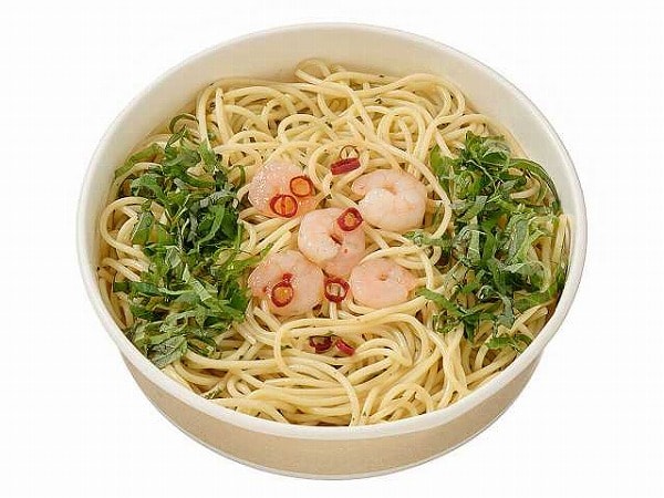 海老と大葉のペペロンチーノ