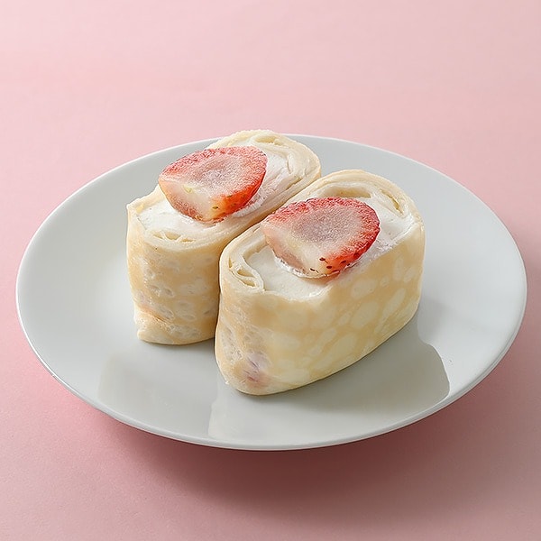もちっと食感いちごのクレープ