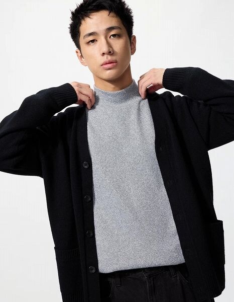 ソフトニットフリースモックネックT