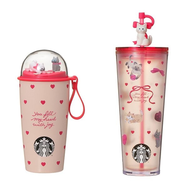 バレンタイン2026カップシェイプステンレスボトルハート355ml/バレンタイン2026コールドカップタンブラーキャット710ml
