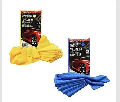 KIRKLAND SIGNATURE マイクロファイバータオル　36枚　イエロー/ブルー　約40cm×40cm