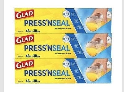 GLAD プレス&シール 多用途フード保存ラップ 43m×3個
