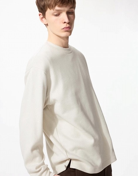 ソフトニットフリースクルーネックT