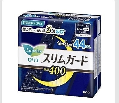 ロリエ　スリムガード　特に多い夜用　40cm 羽つき　11個✕4パック