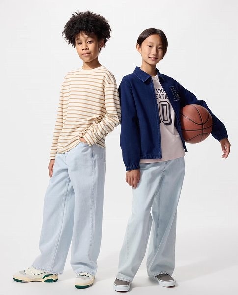 ワイドフィットジーンズ/ファスナー付