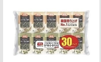 両班　韓国海苔　エゴマ油・オリーブ油　10枚×30袋