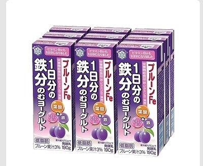雪印　のむヨーグルトプルーンFe　1日分の鉄分　190g×9個