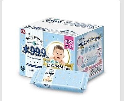 水99.9％　おしりふき　ふんわりプラス　大判サイズ　200mm×180mm 1,050枚