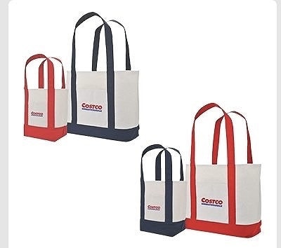 キャンバストートバッグ ネイビー(大)&レッド(小)/レッド(大)&ネイビー(小)