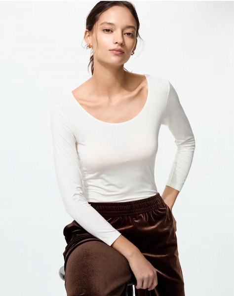 ヒートテックUネックT/8分袖