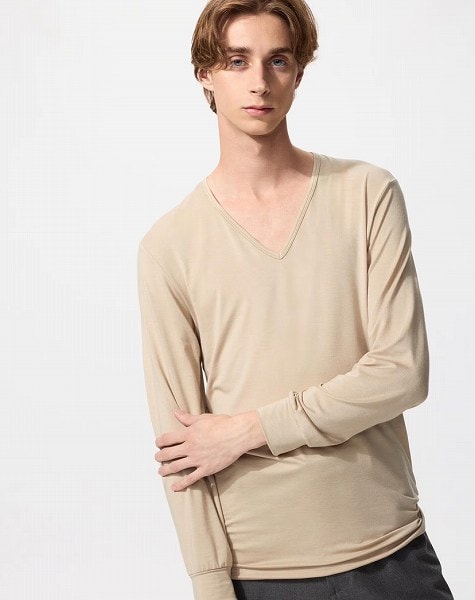 ヒートテックVネックT/9分袖