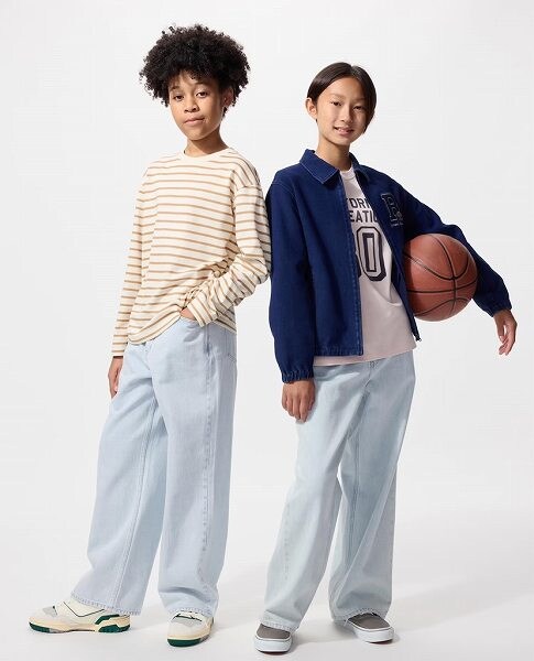 ワイドフィットジーンズ/ファスナー付