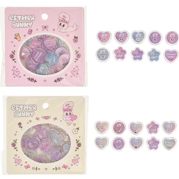 おはじき風シール エスターバニー(ピンク/クリーム)