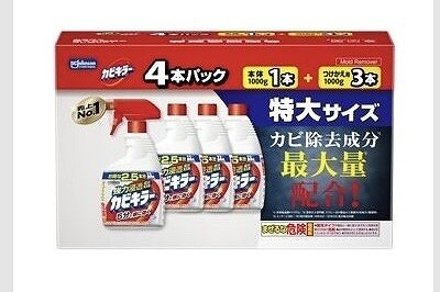 ジョンソン　カビキラー　特大サイズ　4本パック　本体1,000g×1本+替え1,000g×3本