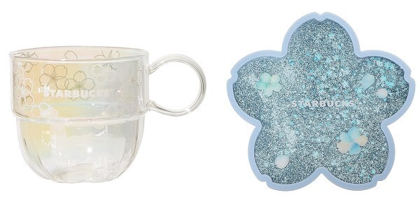 SAKURA2026耐熱グラスマグラスター355ml/SAKURA2026コースターエアリーブルー