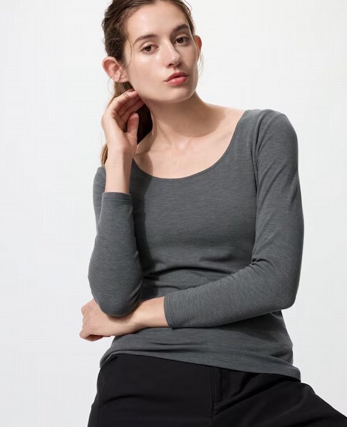 極暖ヒートテックコットンUネックT/8分袖