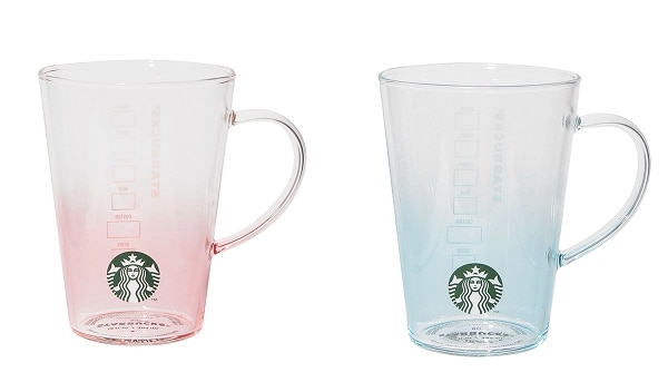 耐熱グラスマグピンクグラデーション384ml/耐熱グラスマグブルーグラデーション384ml