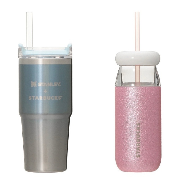 3WAYステンレスタンブラーSTANLEYアイスブルーグラデーション414ml/ステンレスコールドカップタンブラーグリッターアイスピンク503ml