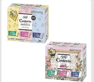 センターインコンパクト1/2 3サイズ 合計88個入 無香料/ナチュラルフローラルの香り