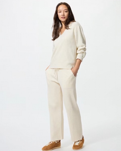 ウォッシャブルニットリブパンツ