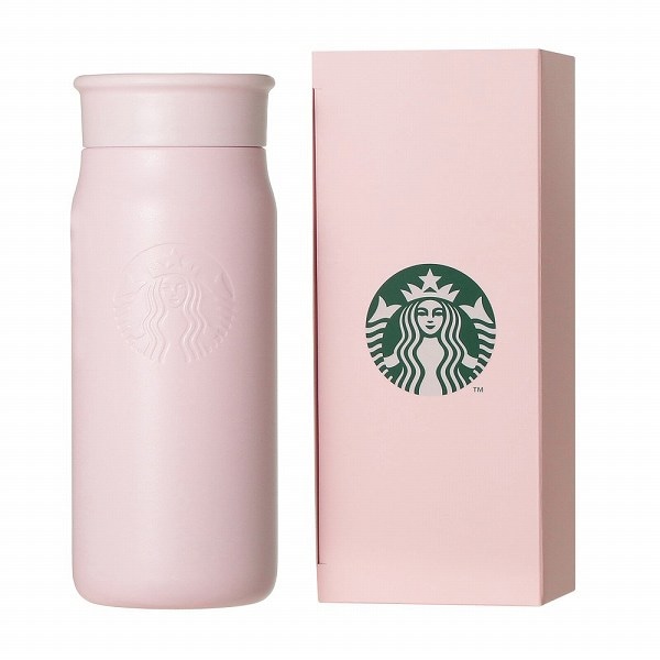 ギフトボックス入りリサイクルステンレスミニボトルマットピンクベージュ355ml