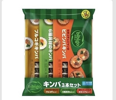 CJ bibigo キンパ3本セット　プルコギ・6種具材・ビビンバ