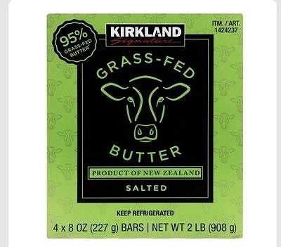 KIRKLAND SIGNATURE　ニュージーランド産　グラスフェッド有塩バター　227g×4本
