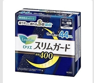 ロリエ スリムガード 特に多い夜用 40cm 羽つき 11個×4パック