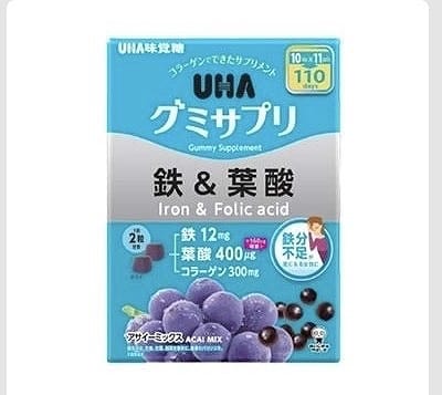 UHA味覚糖 グミサプリ 鉄＆葉酸 1日目安量：2粒（110日分）
