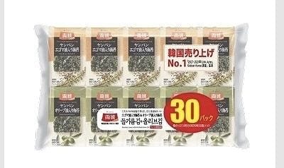 両班　韓国海苔　エゴマ油・オリーブ油　10枚×30袋