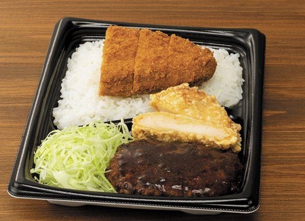 合わせすぎ！ハンバーグ＆竜田×メンチ弁当