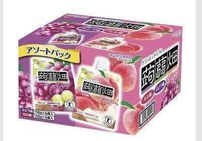 マンナンライフ　クラッシュタイプの蒟蒻畑ライト　ぶどう・もも　150g×12個
