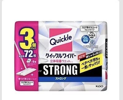 クイックルワイパー　立体吸着　ウェットシート　ストロング　24枚入×3個パック