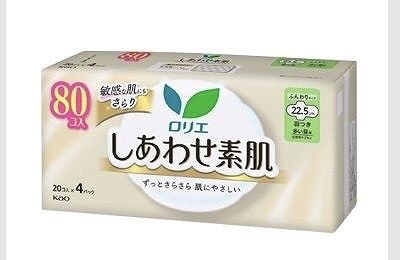 ロリエ　しあわせ素肌　多い昼用　22.5cm　羽つき　20個入×4パック